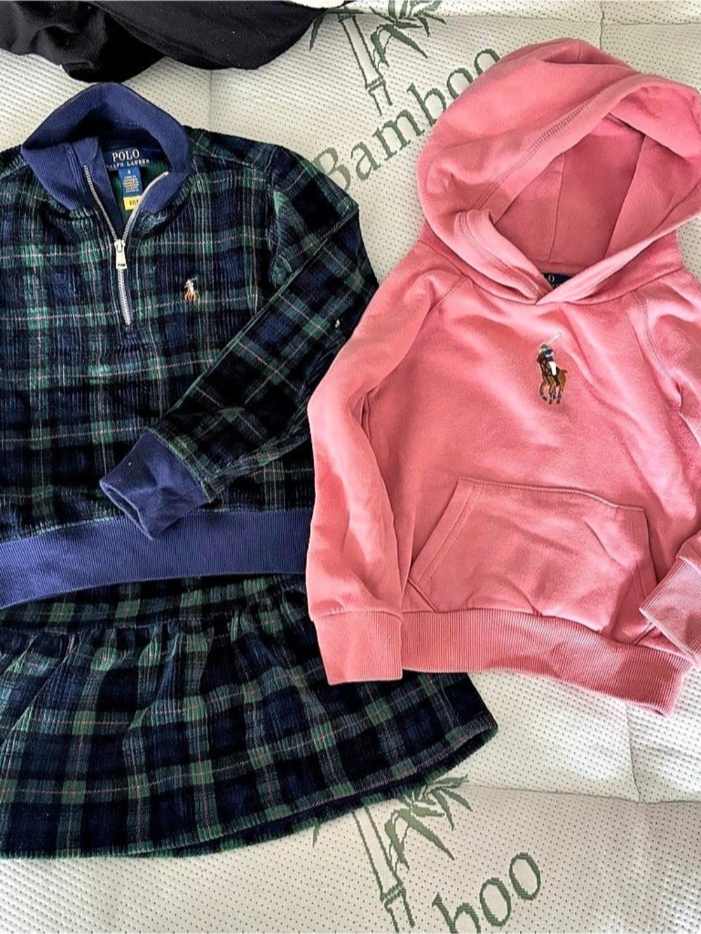 Polo Ralph Lauren Kids Plaid Matching Set and Hoodie Bundle